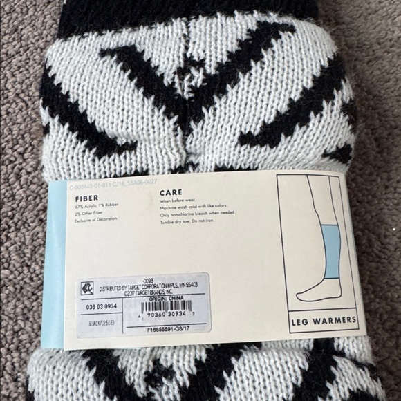 Cat & Jack Black/White Faux Fur Leg Warmers - Picture 4 of 4